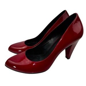 Gianni Bini Red Shiny Patent Leather High Heel Pumps Shoes Sz 7M Leather Upper